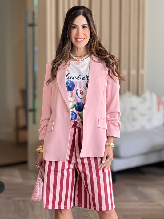 Ovianca Pink Blazer Top