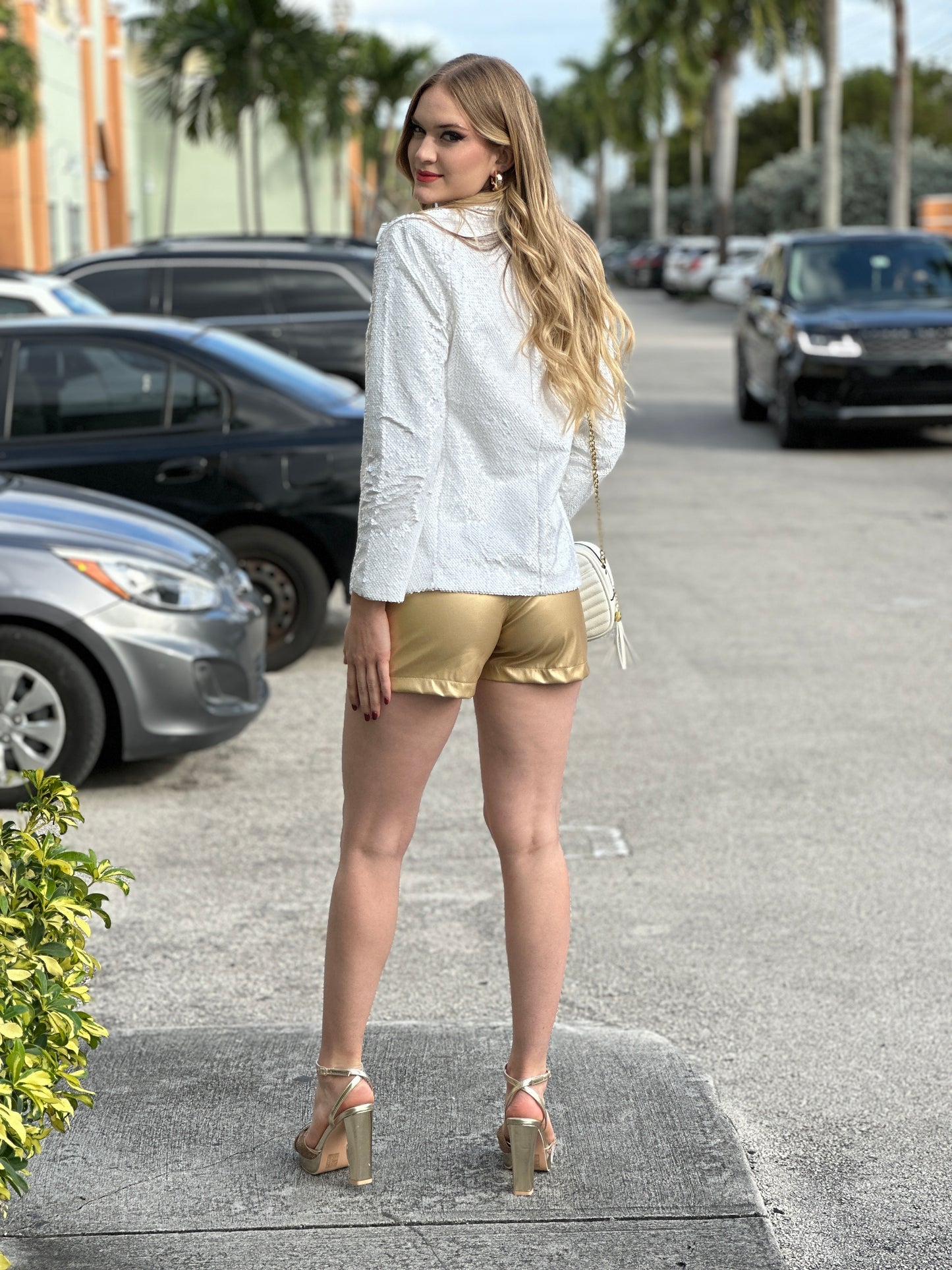 Farrah White Sequin Blazer