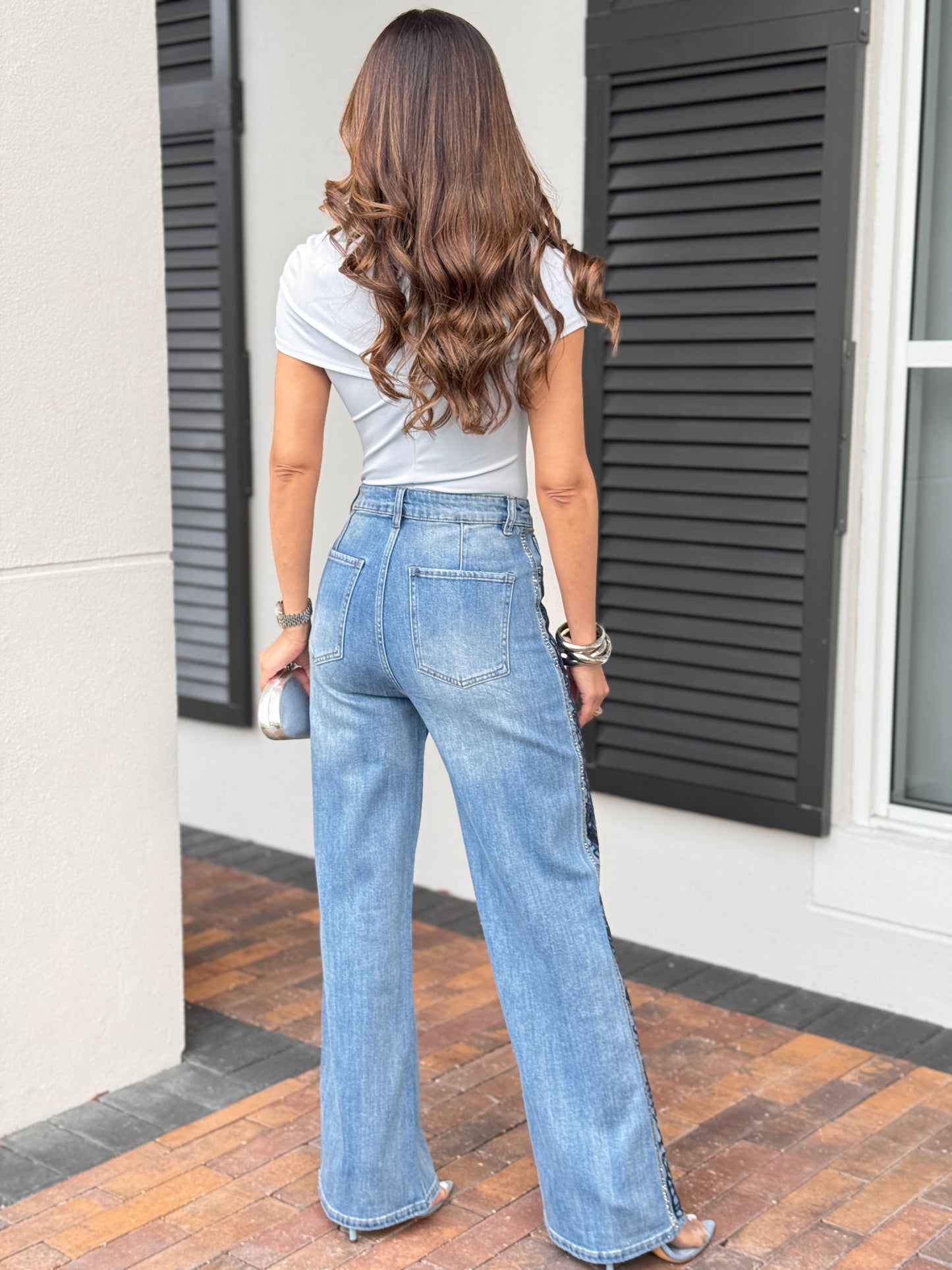 Fifty Baby Blue Shoulders Covered Top