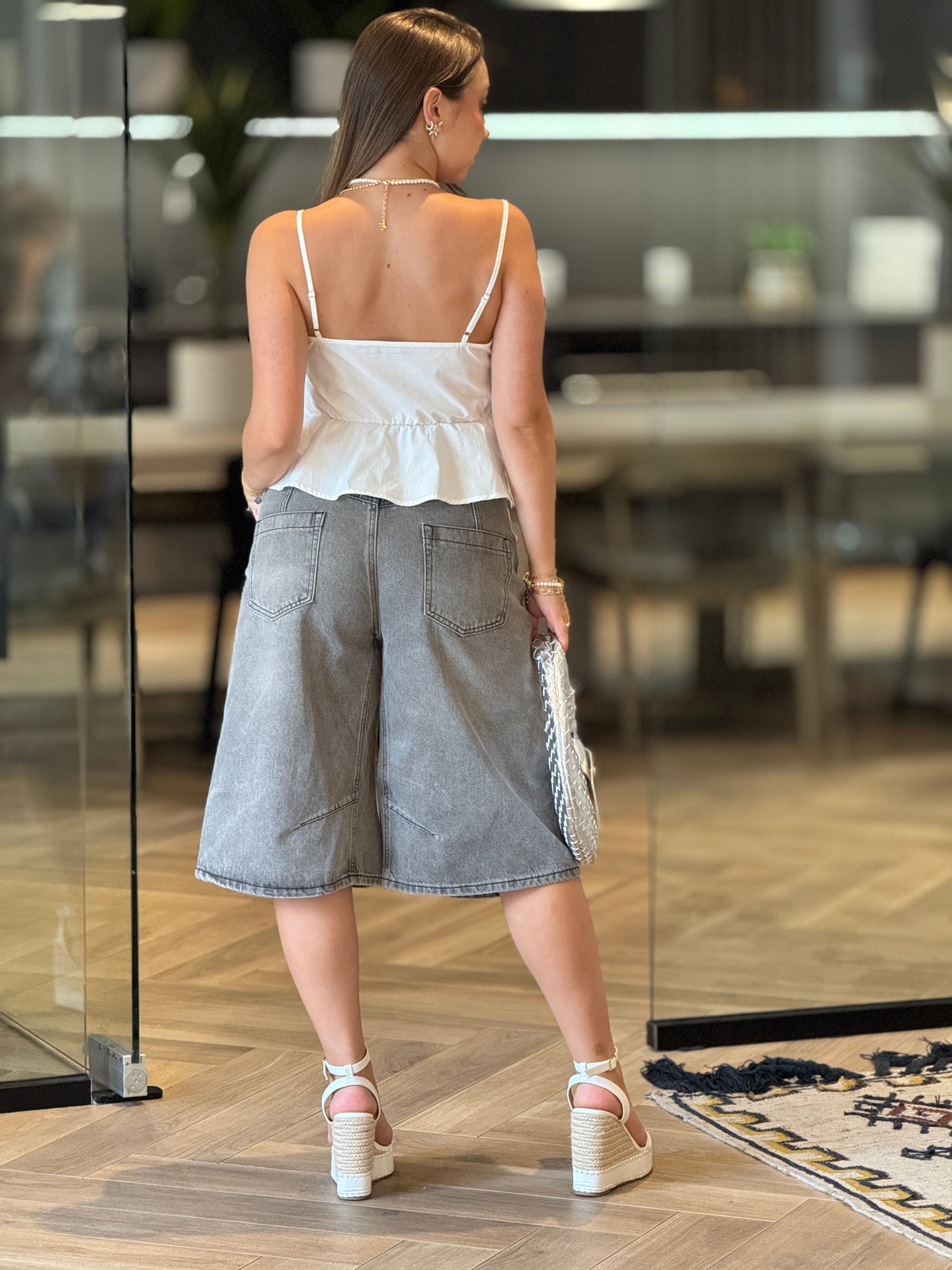 Amber Gray Bermuda Shorts