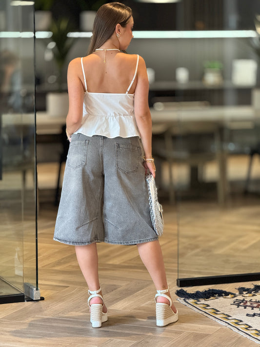 Amber Gray Bermuda Shorts