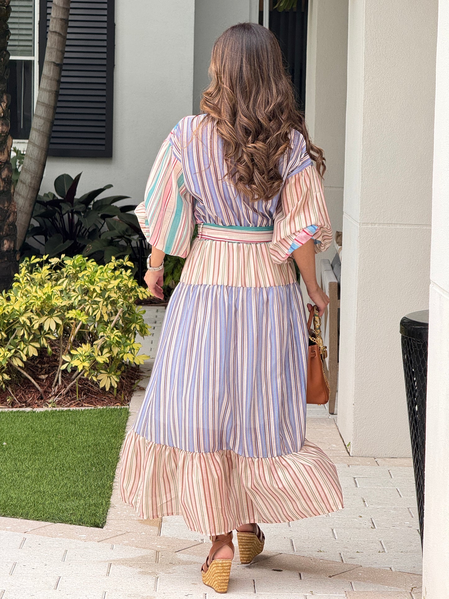 Aperol Multicolor Lines Dress