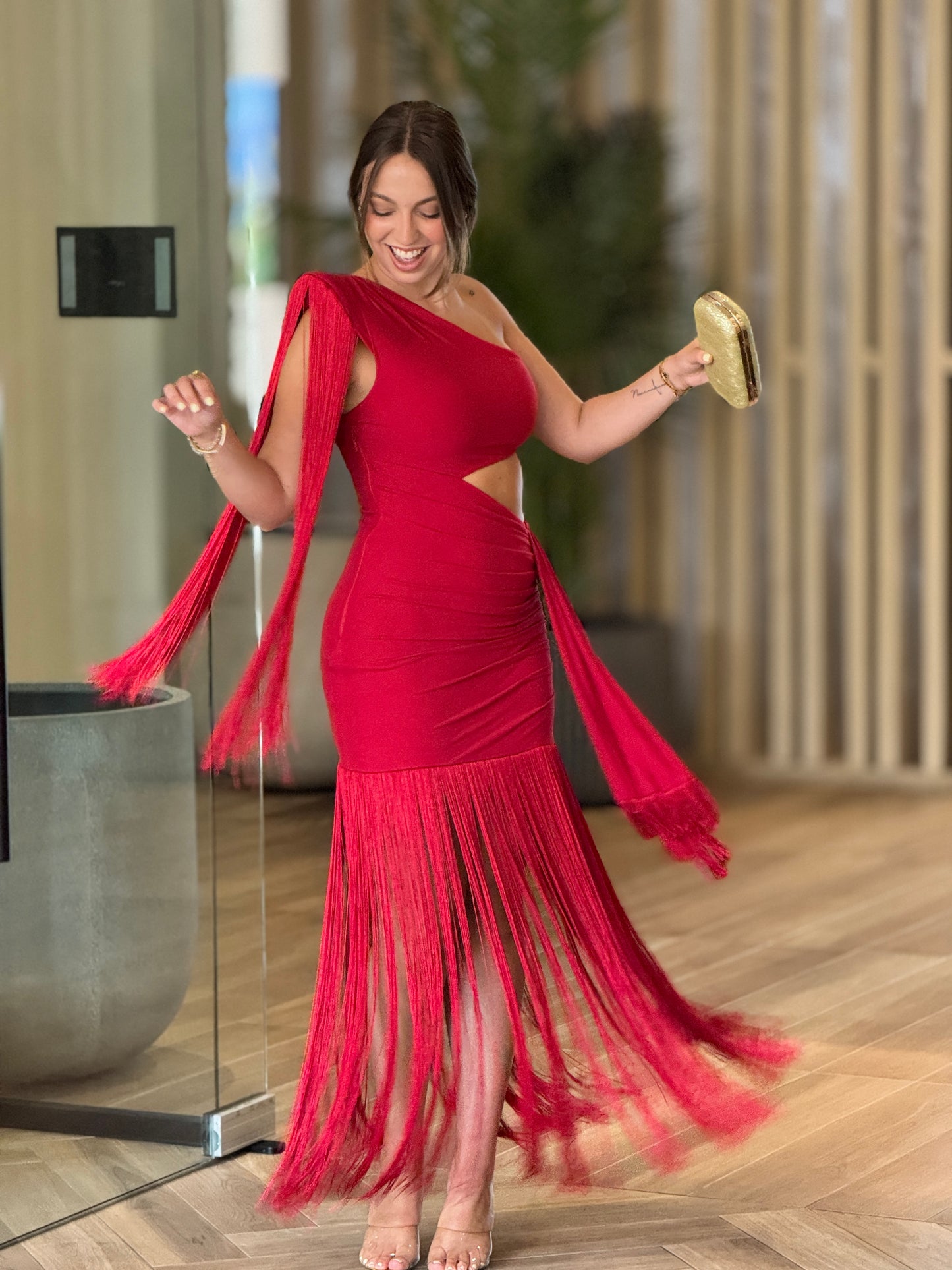 Sevilla Red Fringe Dress Gala