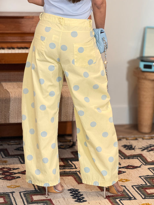 Roma Yellow Polka Dots Joggers