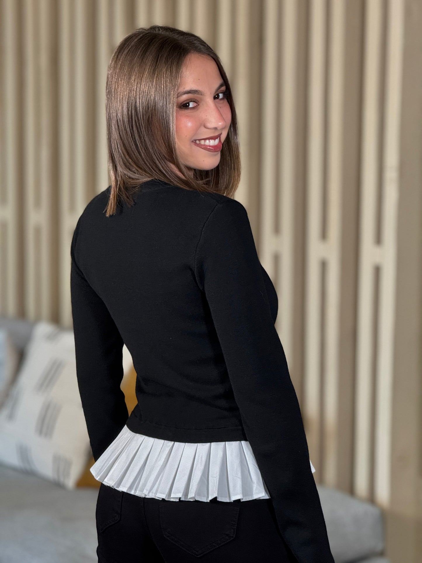 Rivera Black Knitted/Shirt Top