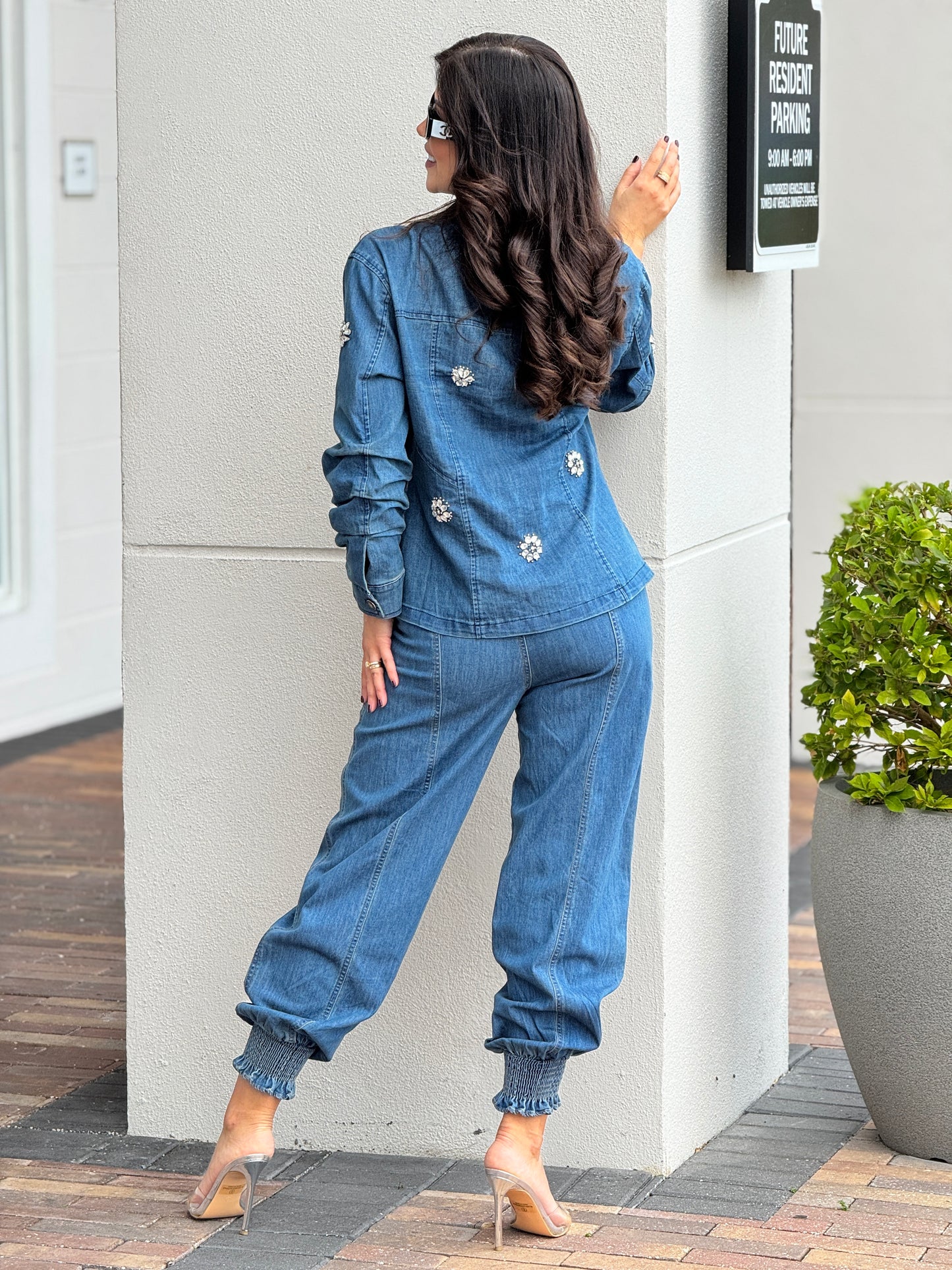 La France Denim Rhinestone Set