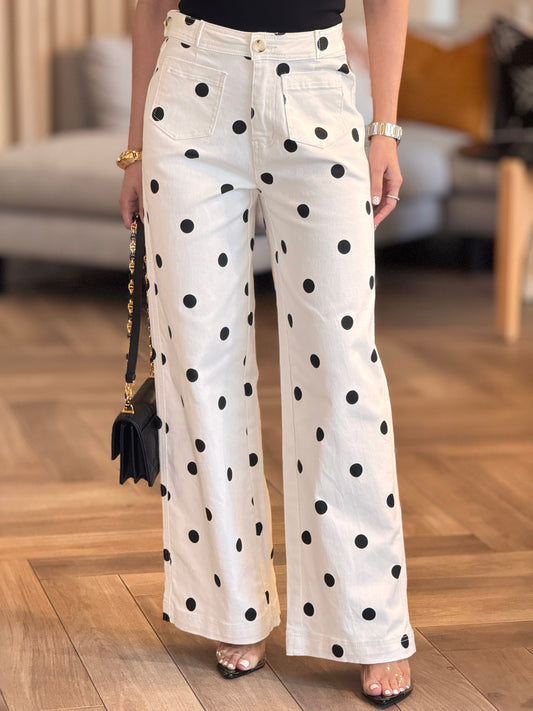 Erika Ivory/Black Polka Dots Jeans