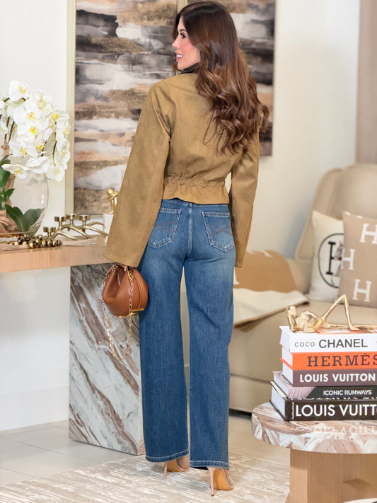 1060 Baby Khaki Leath Rhine Jacket Top