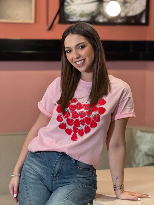 In the Air Hearts Pink T-Shirt