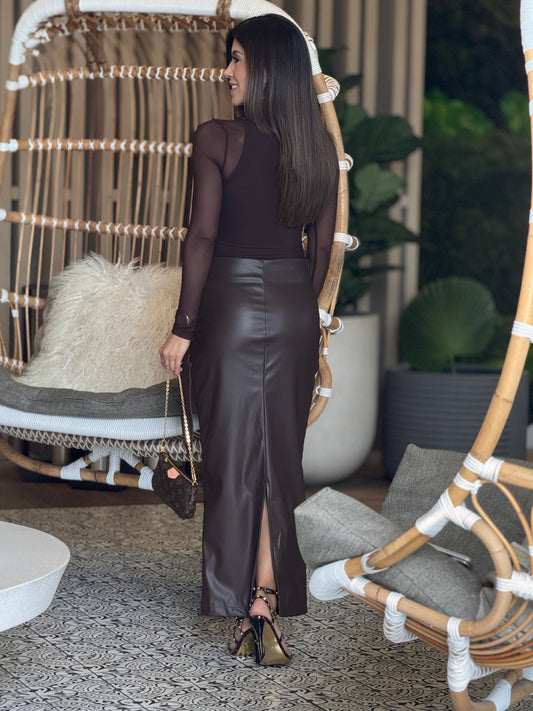 Wishing Brown Mesh+Skirt Set