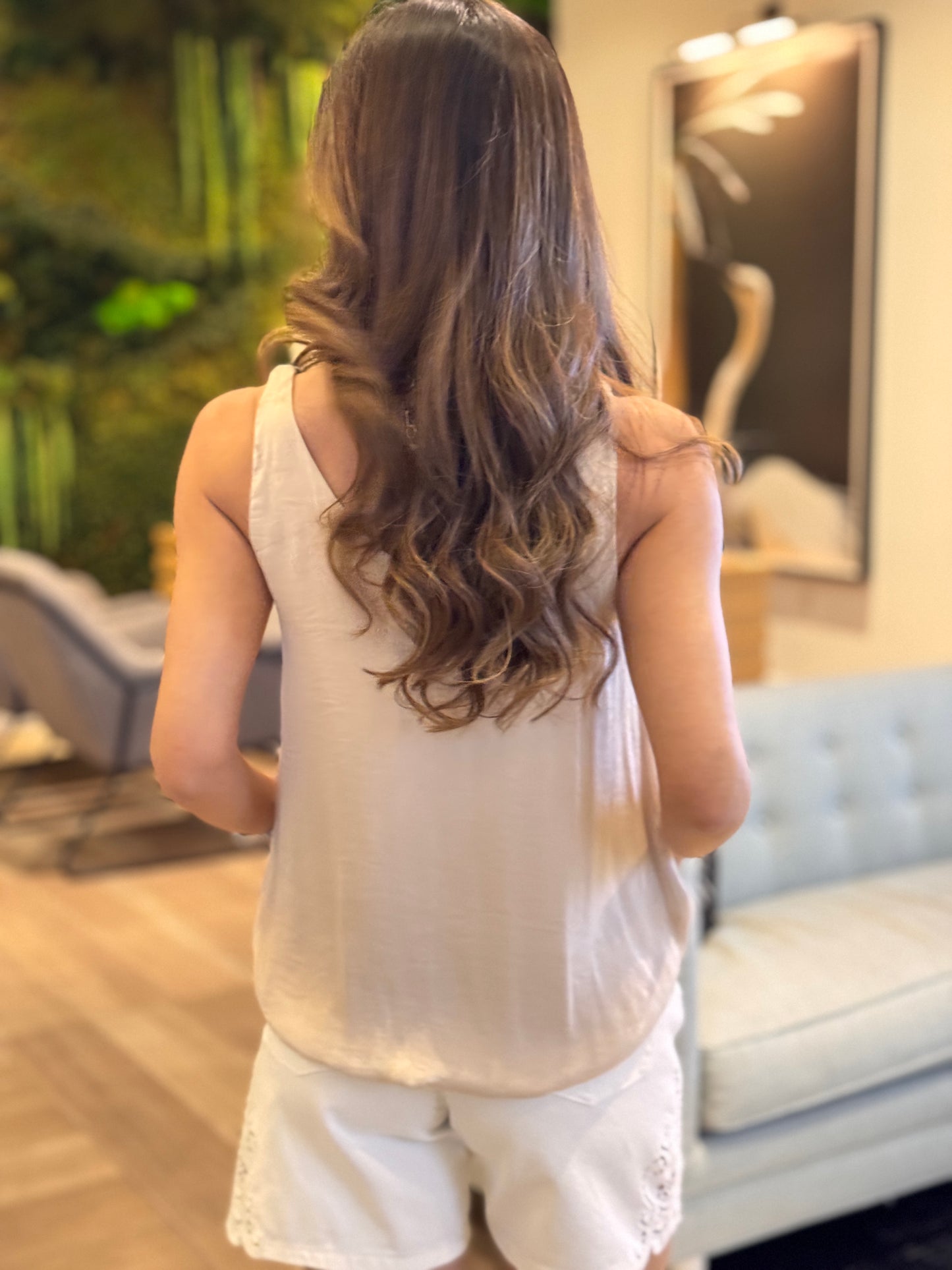 Naked Beige Twisted Satin Top