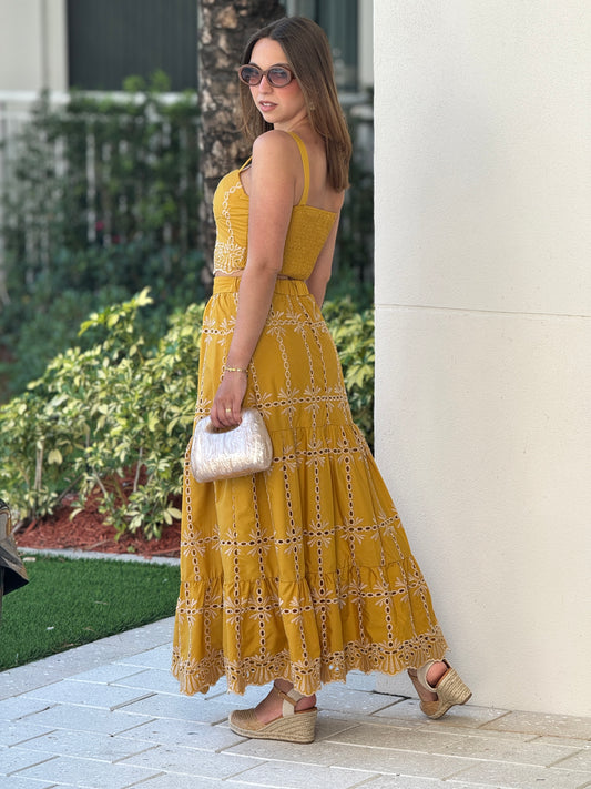 Bohemian Yellow Skirt Set