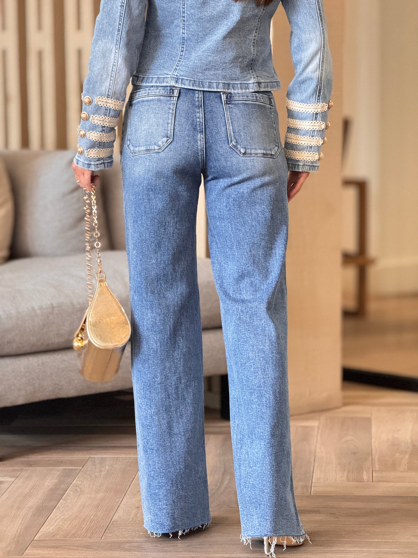 Risen Light Wash Pocket Square Jeans