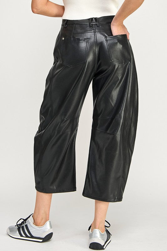 Lucy Black Leather Pants