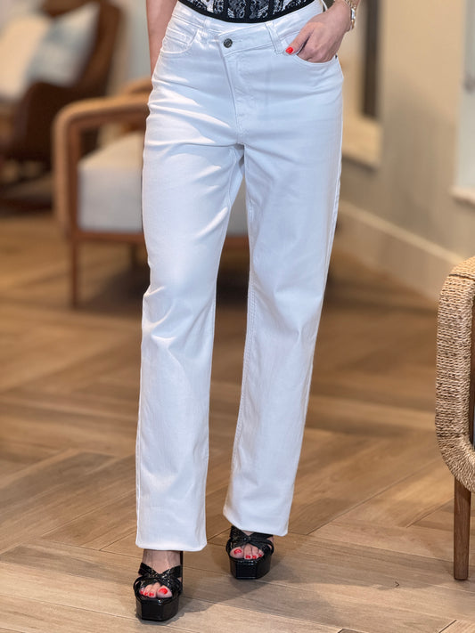Cielito White Denim Straight Jeans