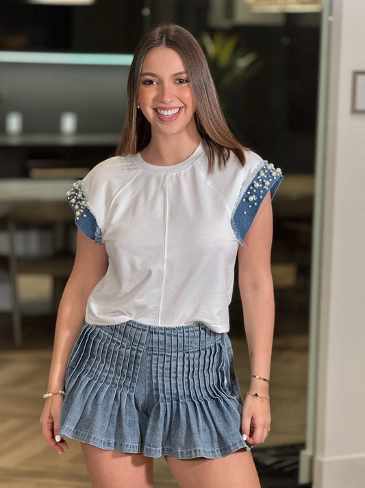 Isabel Denim/White T-shirt