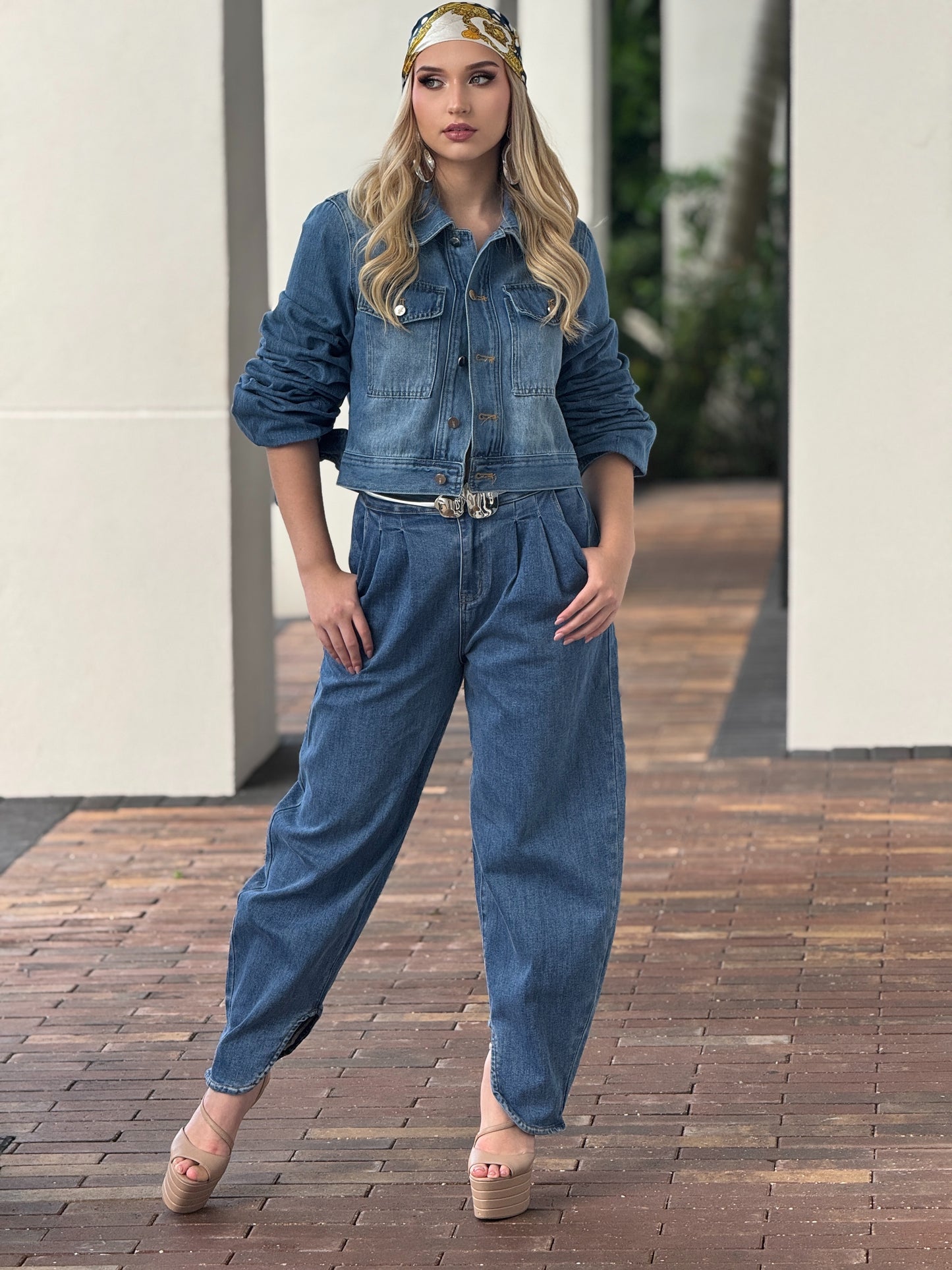 Shirley Denim Barrel Pants