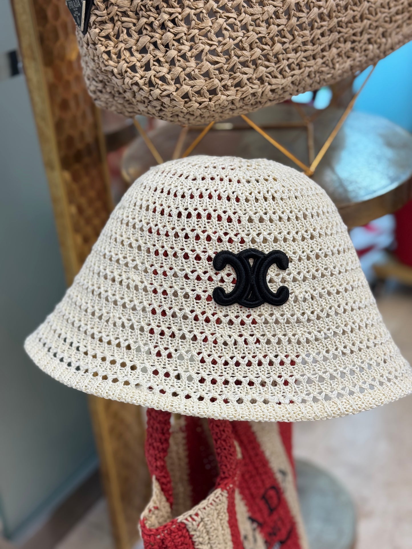 Bucket raffia hat