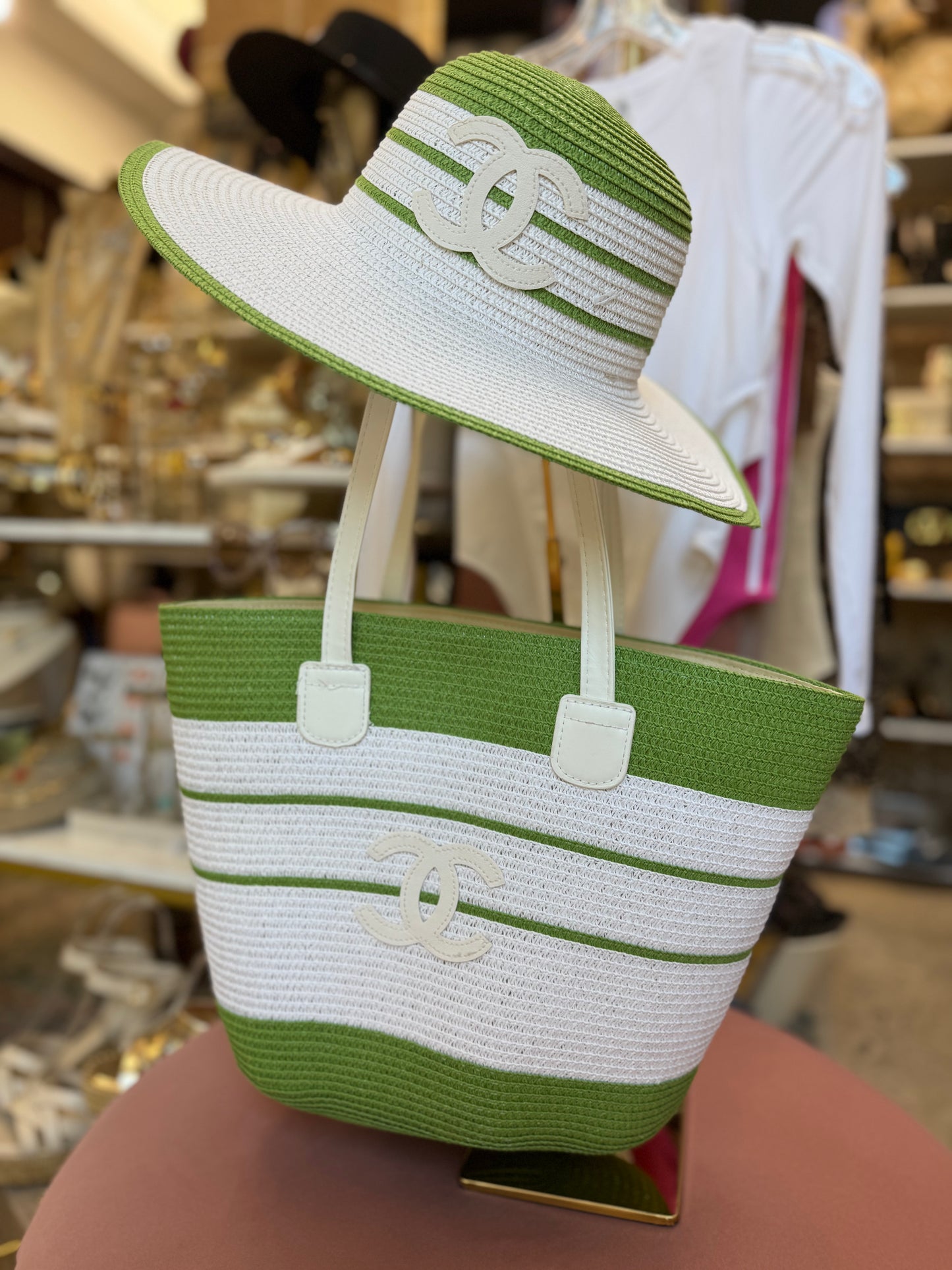 Cece Green Hat+Bag Set