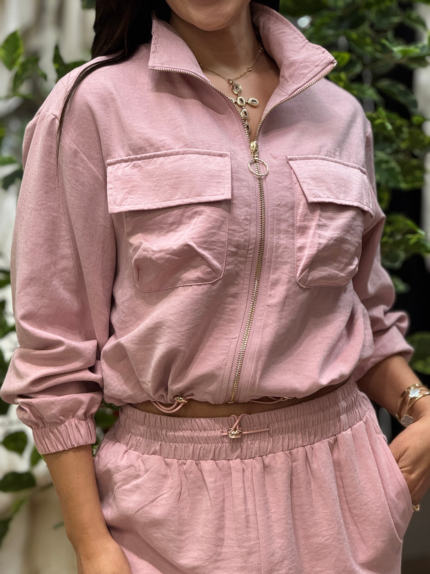 Fabiana Pink Satin Set