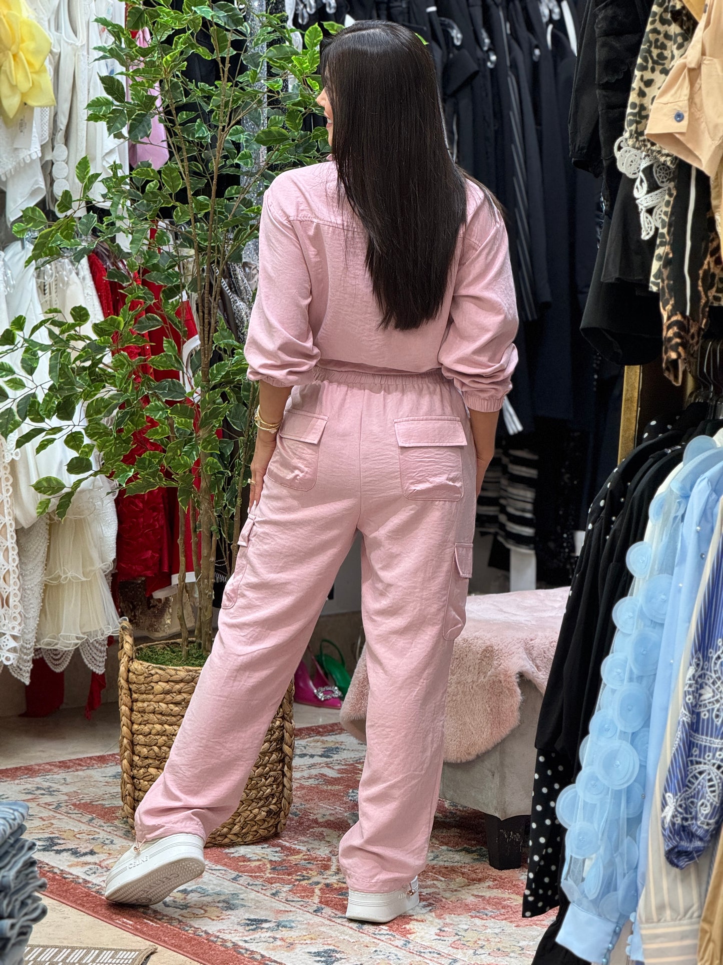 Fabiana Pink Satin Set