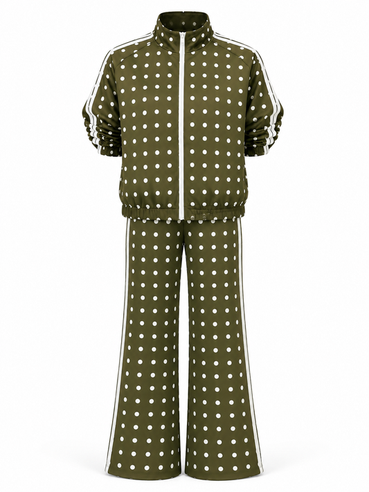 Italy Green/White Polka Dots Sport Set