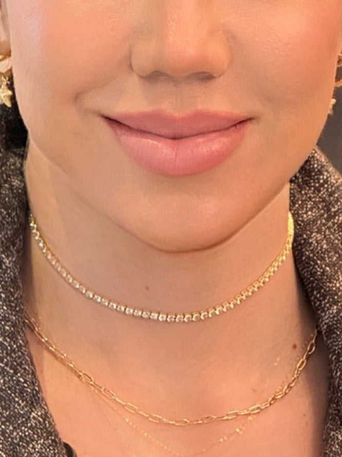 Tennis Gold Fine Necklace