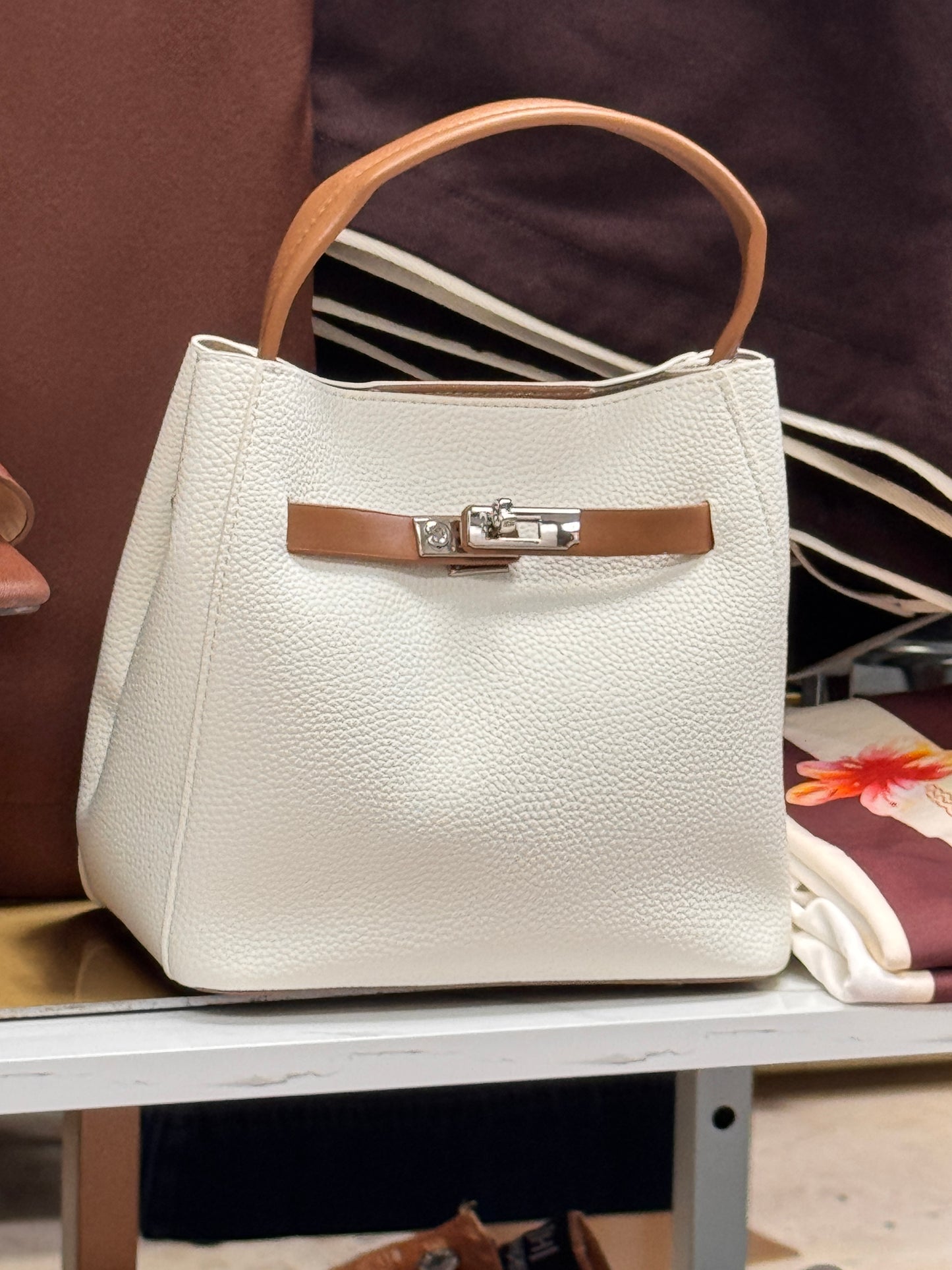 Kellie Ivory/Camel Bag