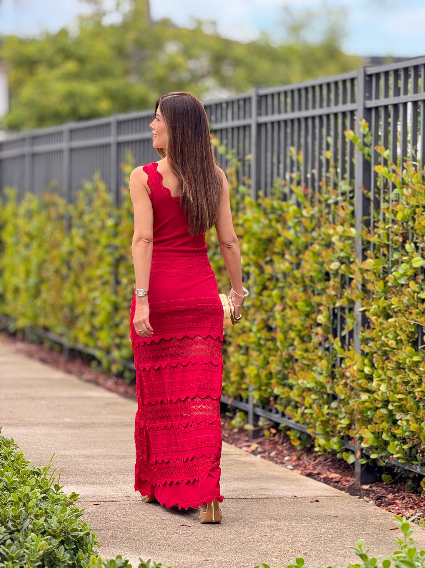 Rivera Cherry Red Knit Dress