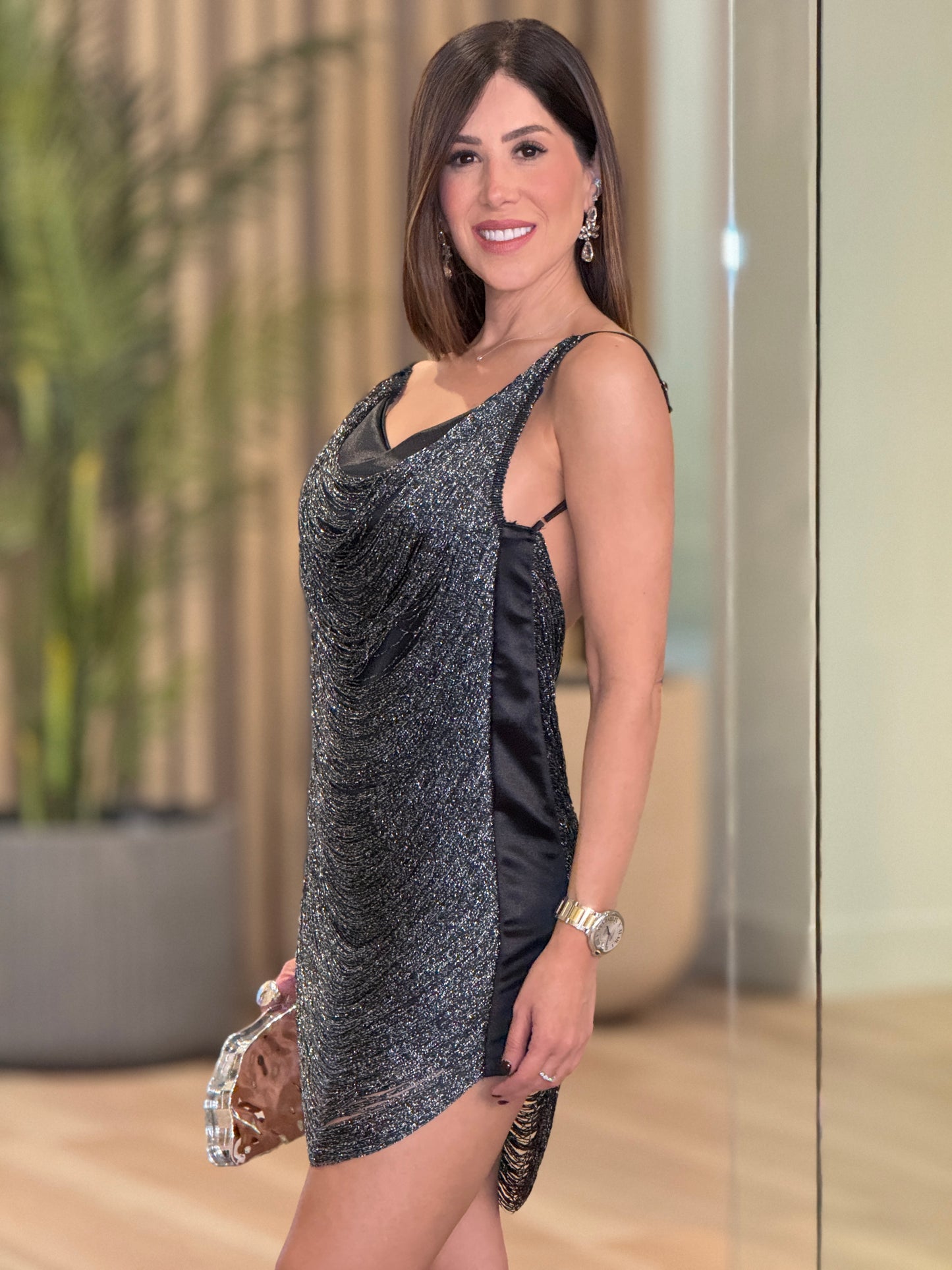 Apolo Black Fringe Mini Dress Gala