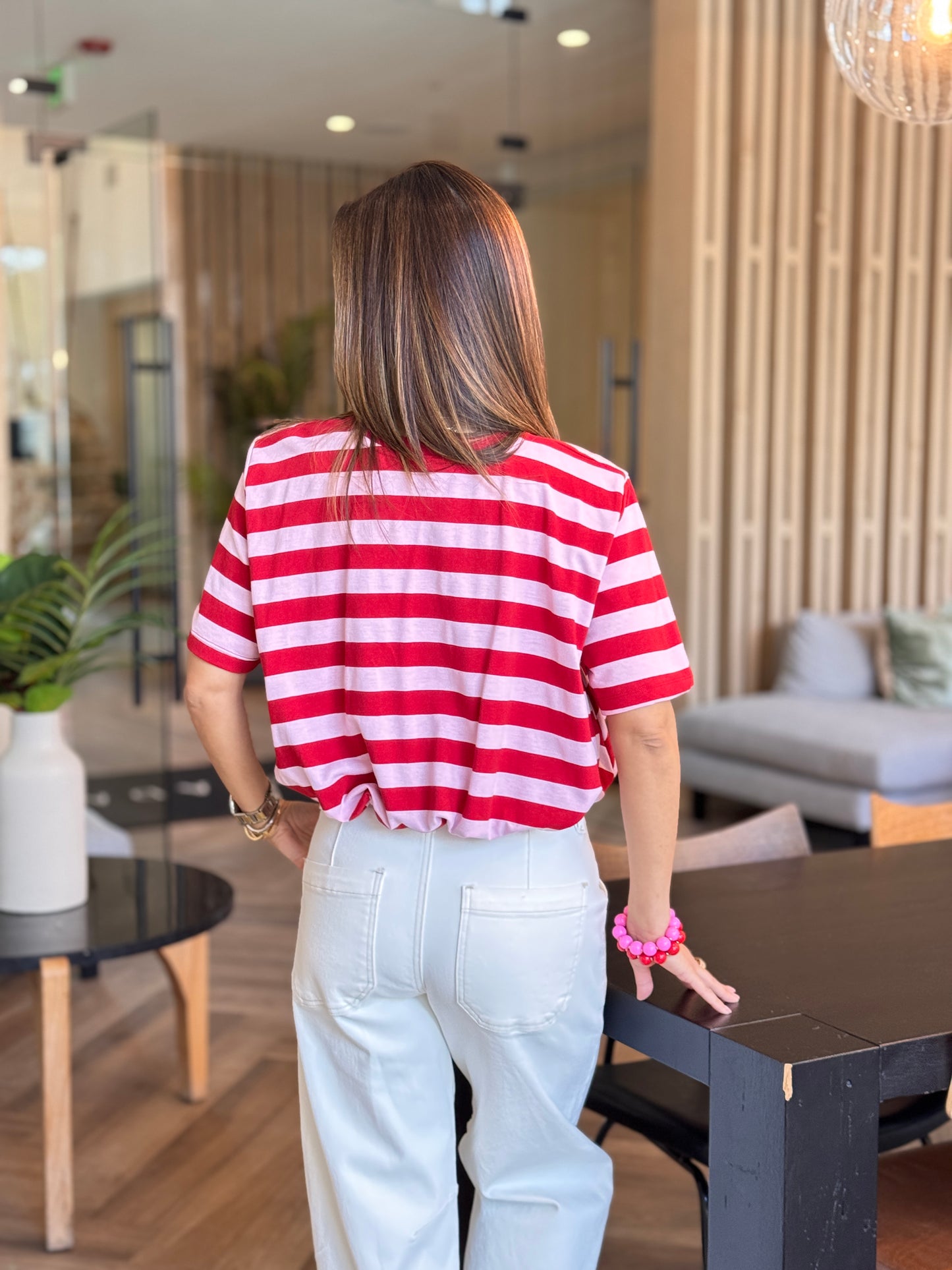 Glam Red/Pink Lines Top