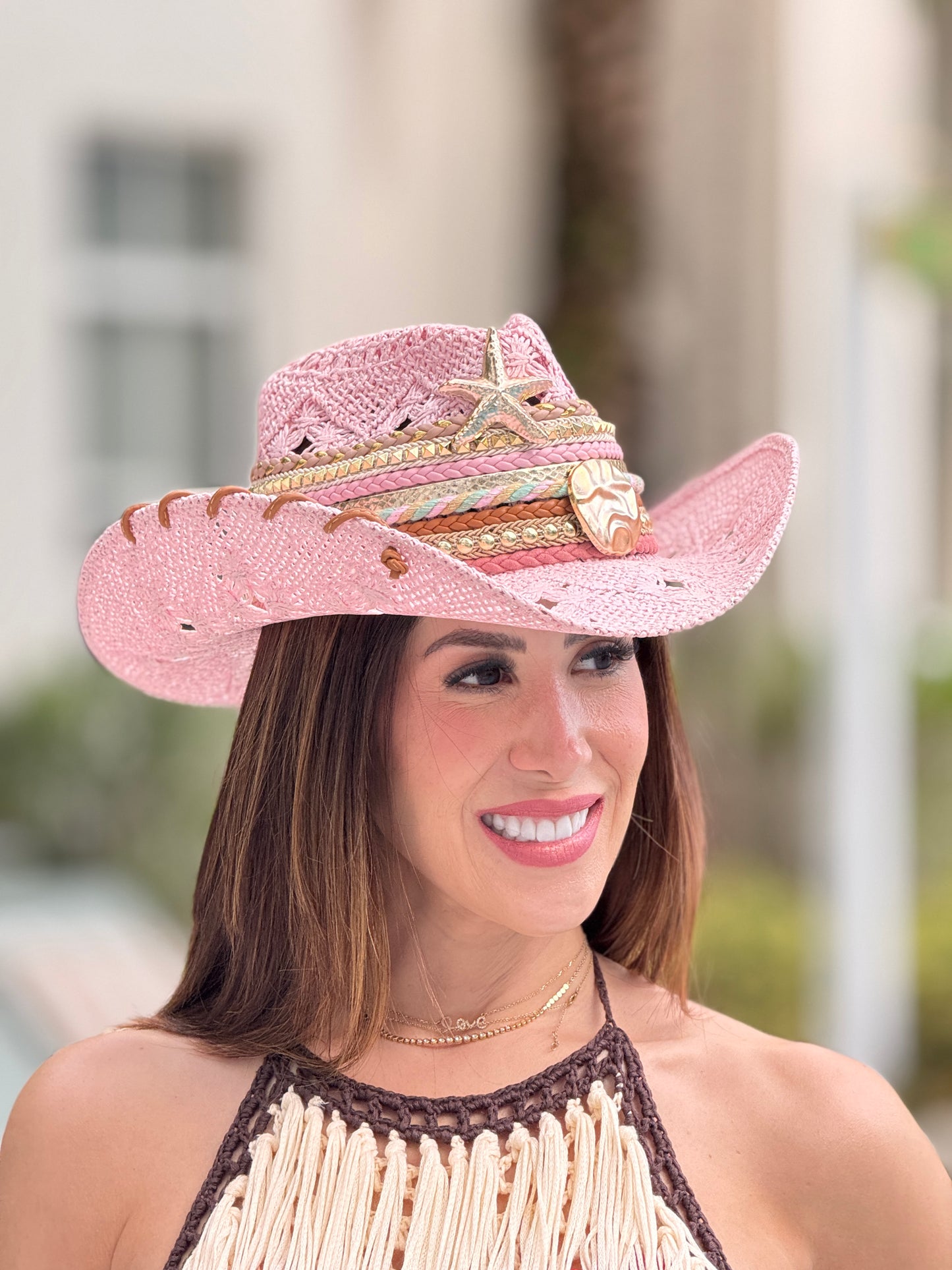 Boho Light Pink Hat