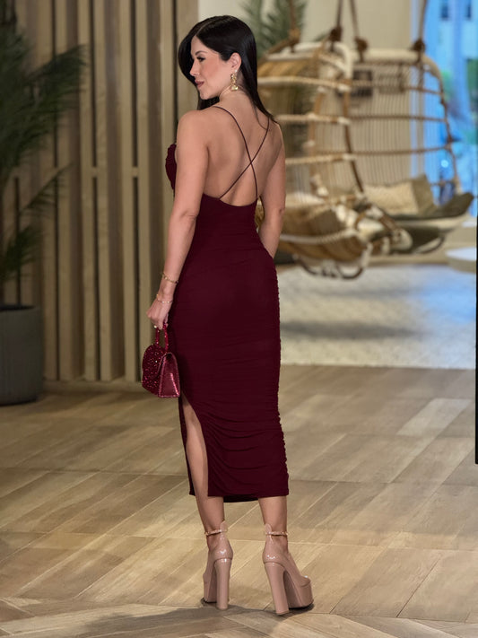 Angelica Burgundy Dress Gala