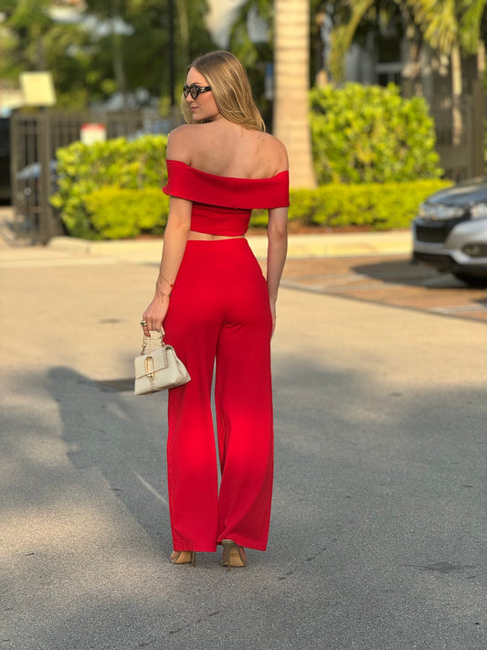 Flavia Red Bandage Strapless Set