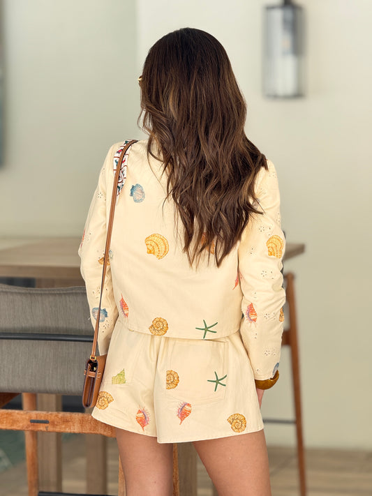 Caribe Ivory Print Shorts