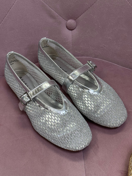 Accept Silver Rhinestone Ballerina Shoes