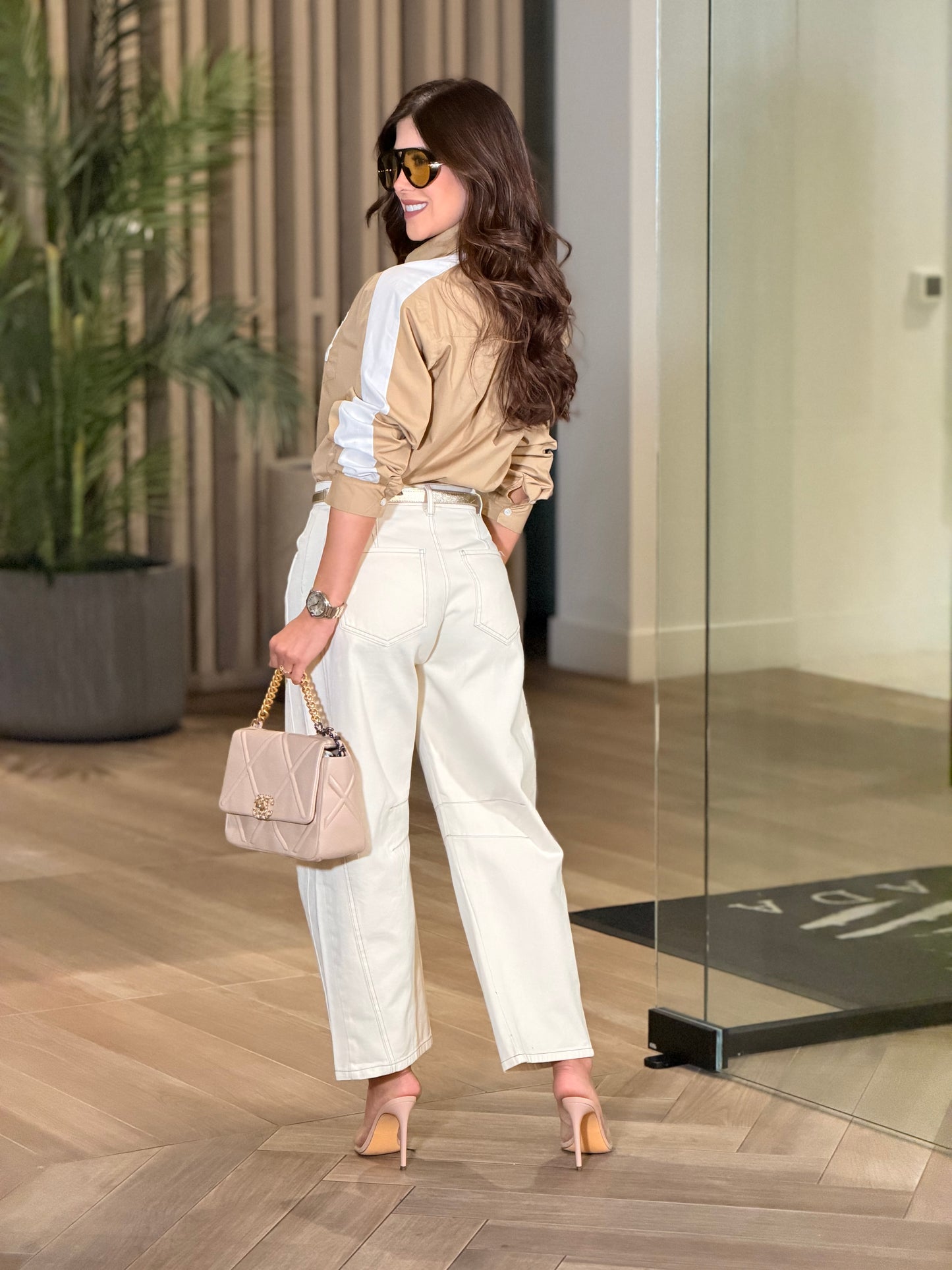 Joy White Barrel Jeans