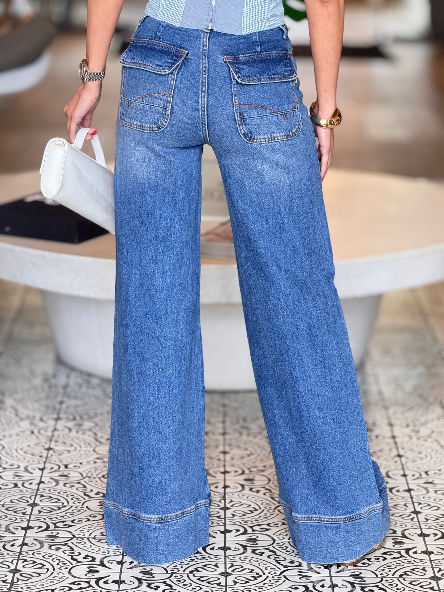 Vibrant H Gold Lock Denim Jeans