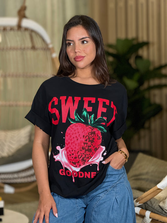 Strawberry Black T-Shirt