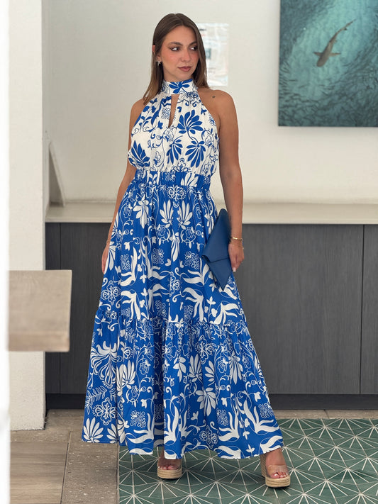 Tiana Blue Print Dress
