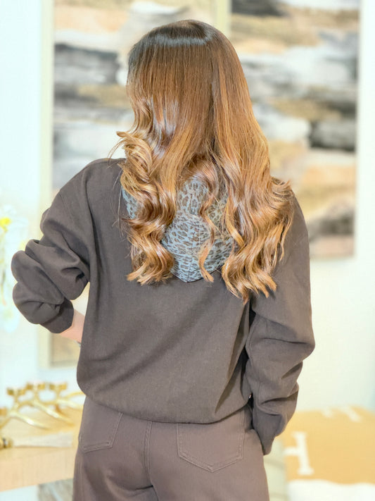 5317 Cartoon Brown Leo Hoodie Top