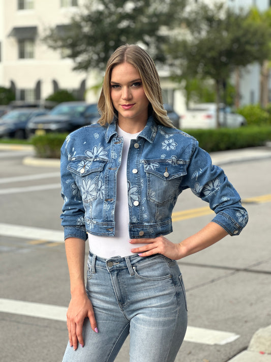 Clarke Denim Flower Jacket