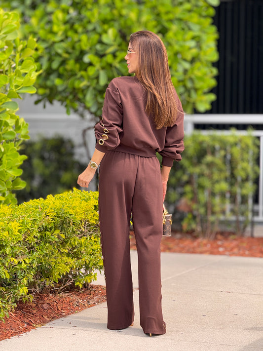 Rivera Brown/Gold Rings Sport Set