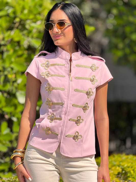 Charming Pink Jacket Top