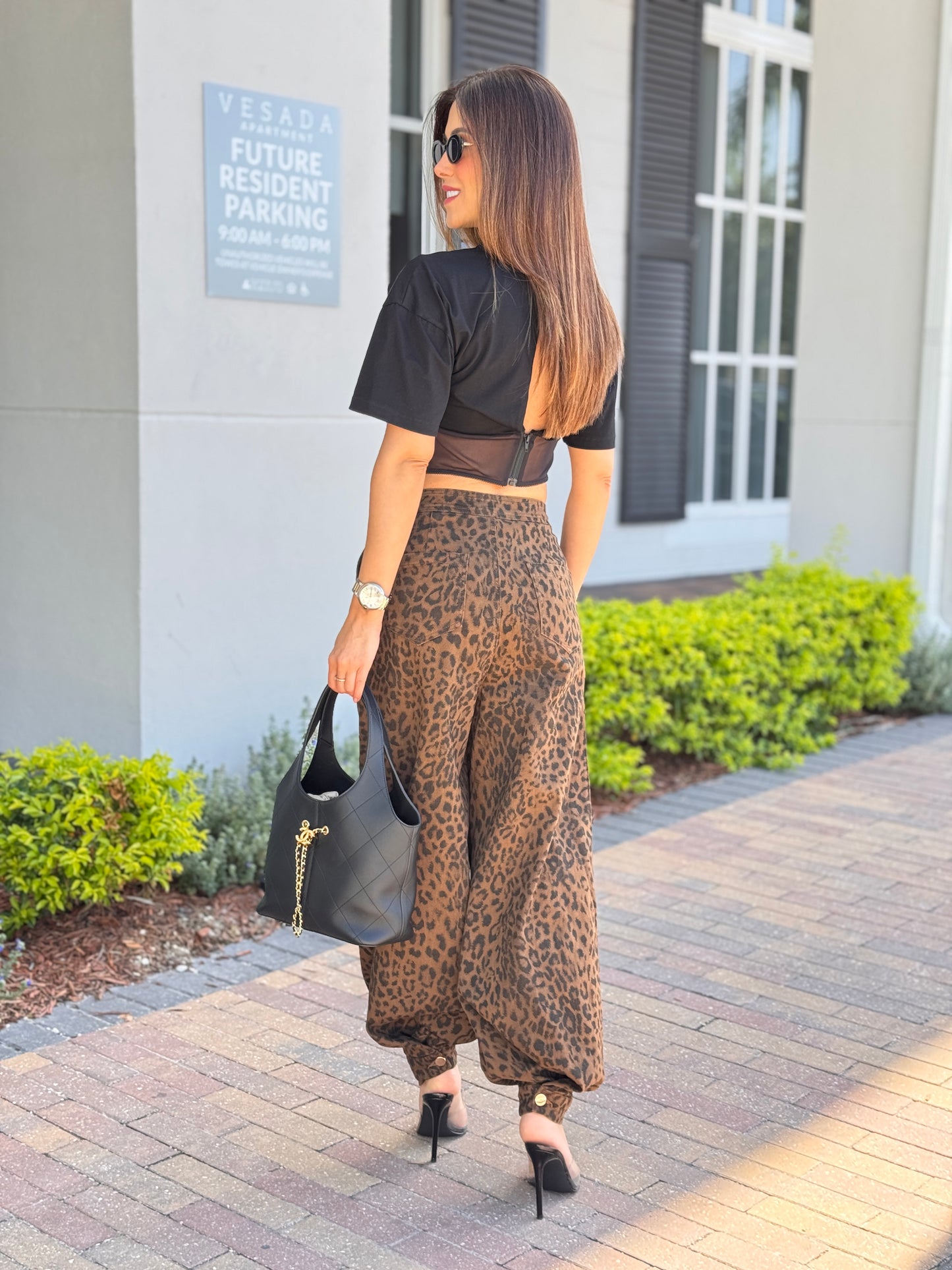 Nova Black Tee Lace Crop Top