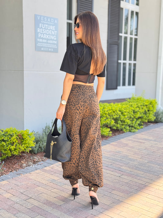 Nova Black Tee Lace Crop Top