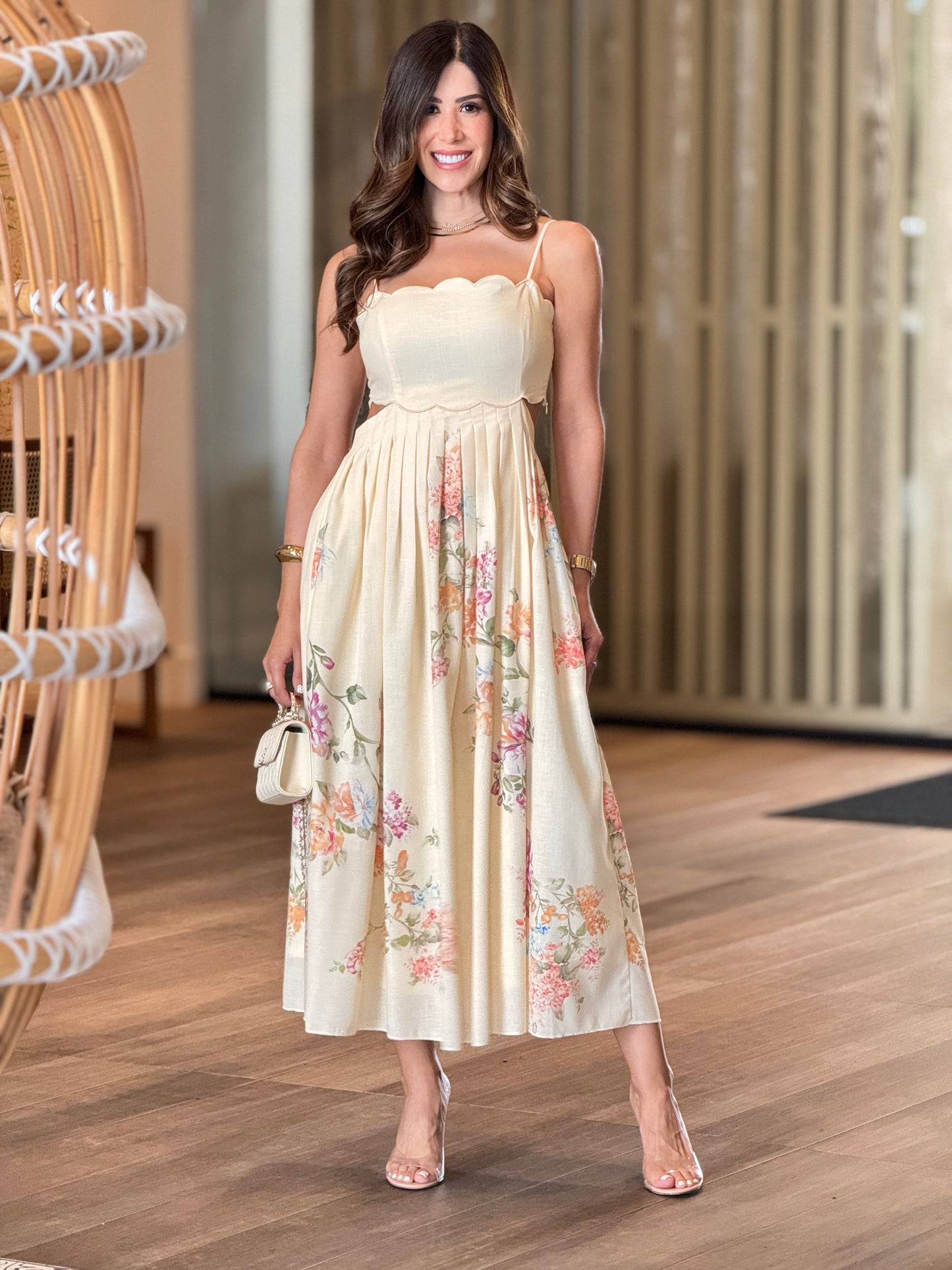 Gardenia Vintage Ivory Flowers Dress