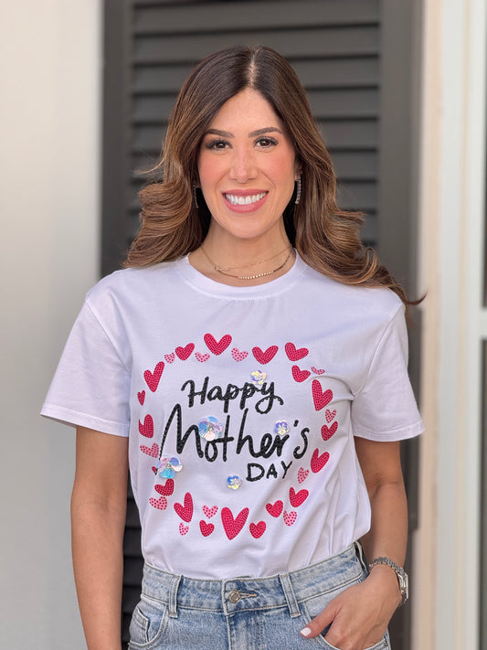 Mother’s Day Hearts White T-Shirt