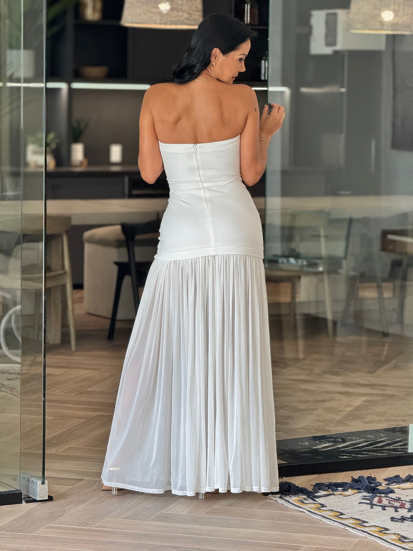 Norkys White Strapless Dress Gala