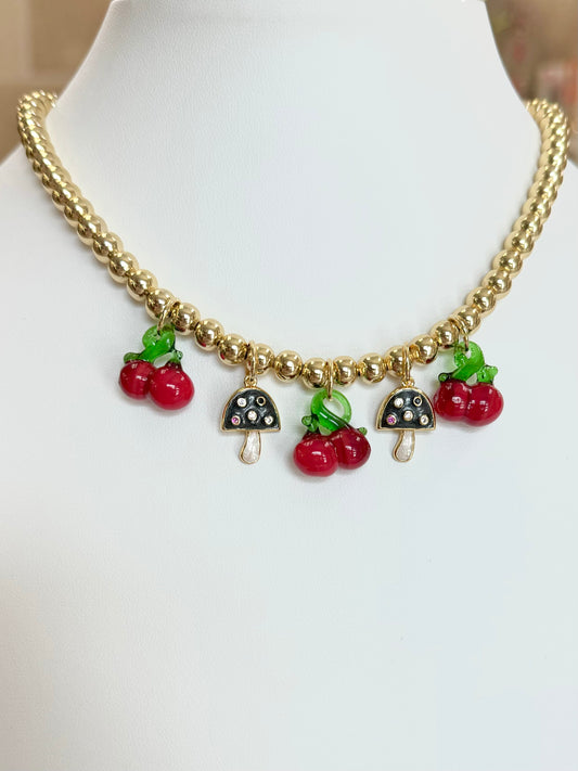 Cherry+Mushroom Balines Necklace